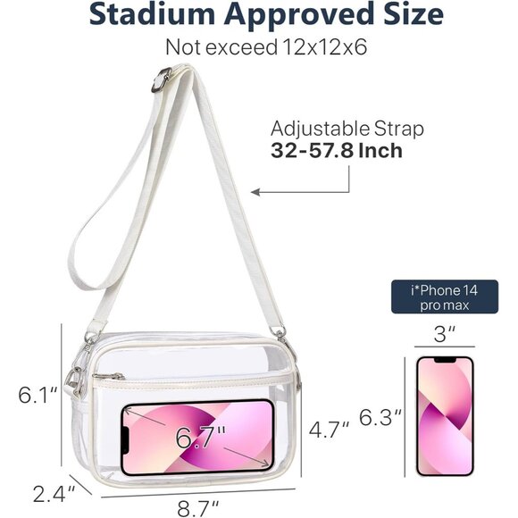 Clear Bag for Stadium Events - Clear Purses for Women Stadium Crossbody Concert - Picture 4 of 9